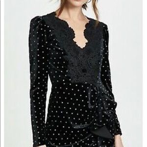 Self-portrait Black Lace Trim Velvet Diamante Form